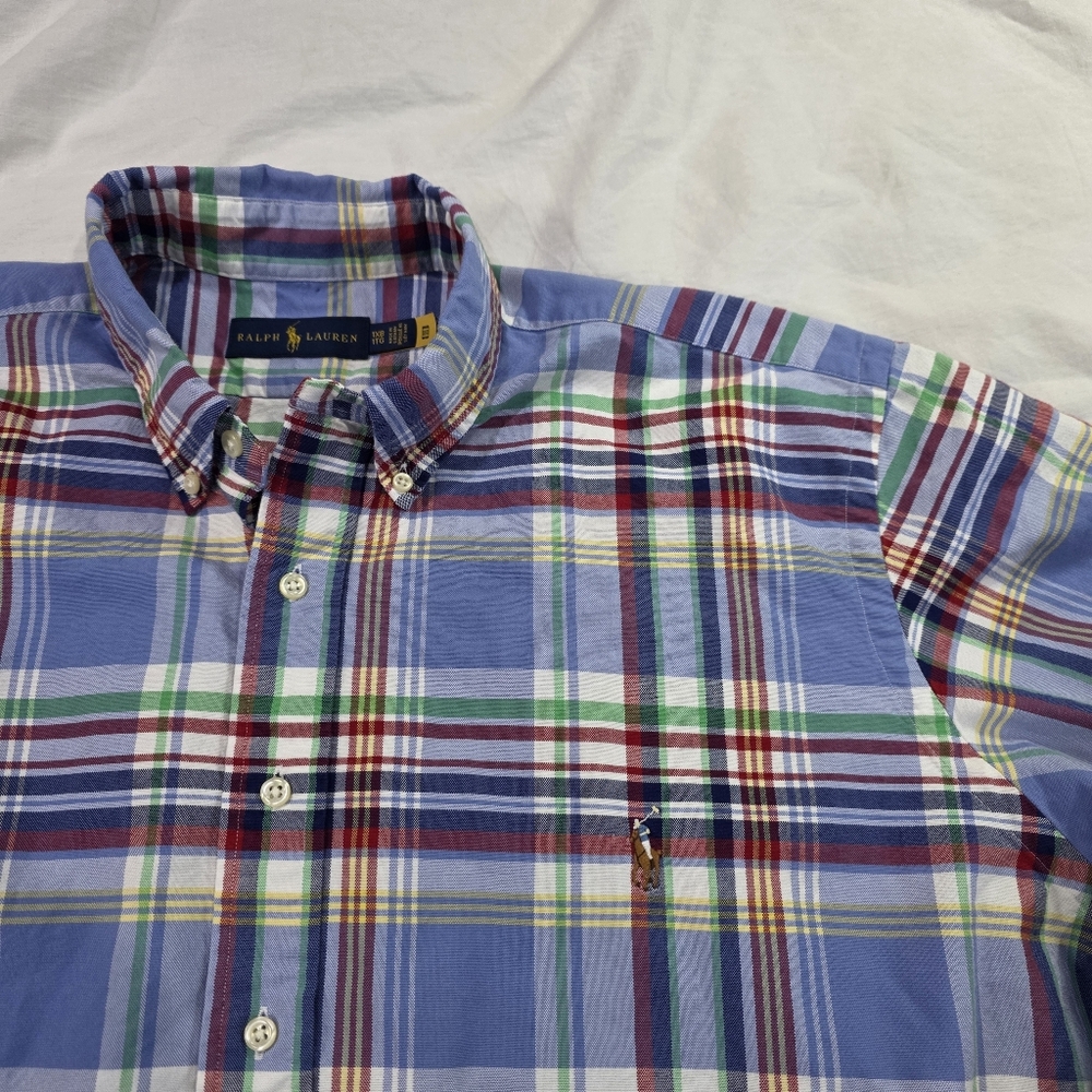 Ralph Lauren Extra Big Multicolor Plaid Long Sleeve Button Down Shirt. 1XB